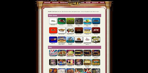 Aladdin’s Gold online casino game selection