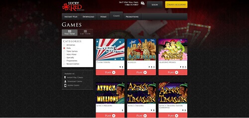 Lucky red online casino review games