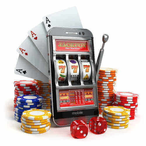 Slot machine with chips