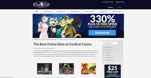 CoolCat casino game selection