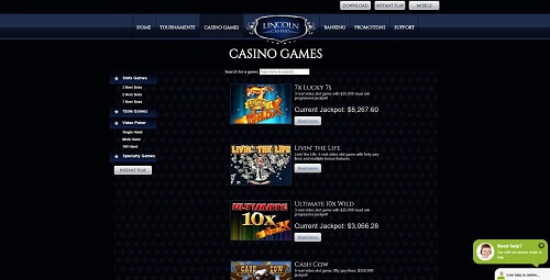 Games at Lincoln casino