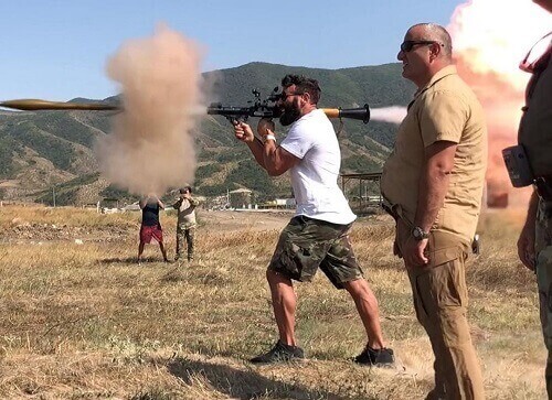 Dan Bilzerian firing heavy weaponry in Armenia
