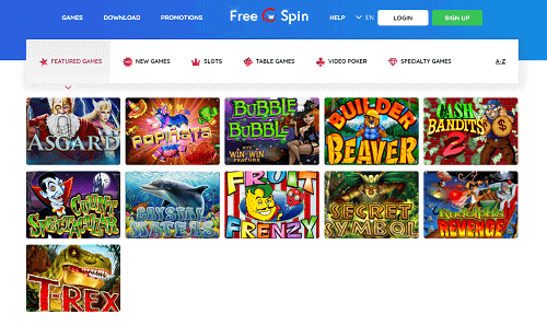 FreeSpin casino games library