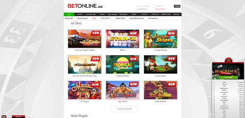 BetOnline Casino Game Selection