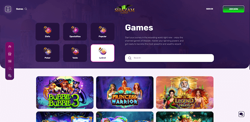 Shazam Casino Game Selection