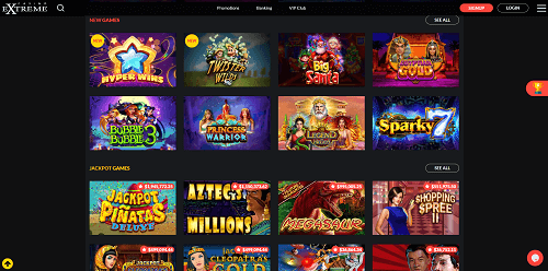 Games at Casino Extreme