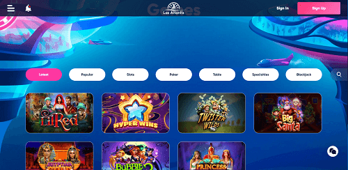 Las Atlantis Game Selection