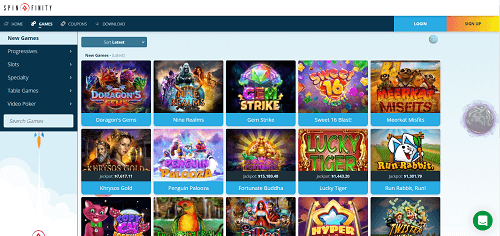 Casino Games at Spinfinity Casino